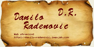 Danilo Radenović vizit kartica